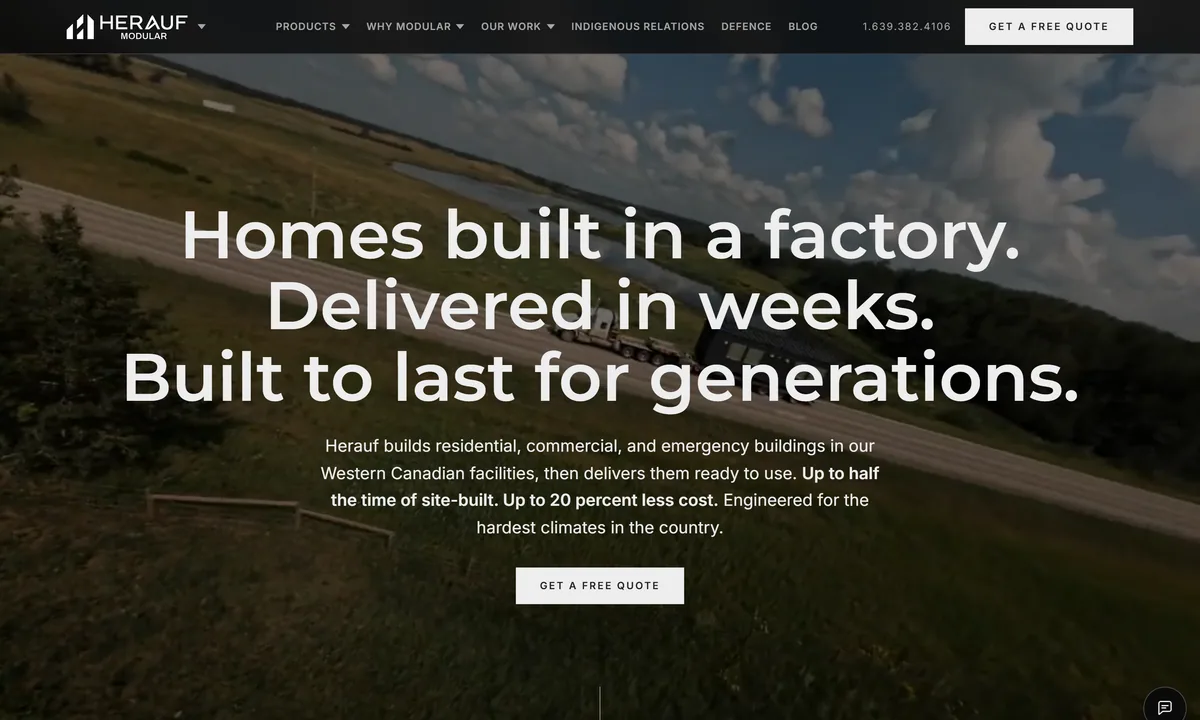 Herauf Modular website by Elliot Digital